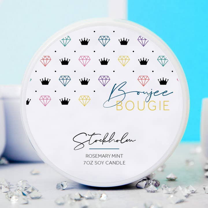 Estocolmo | Hortelã de alecrim | Vela de cera de soja por atacado de Boujee Bougie