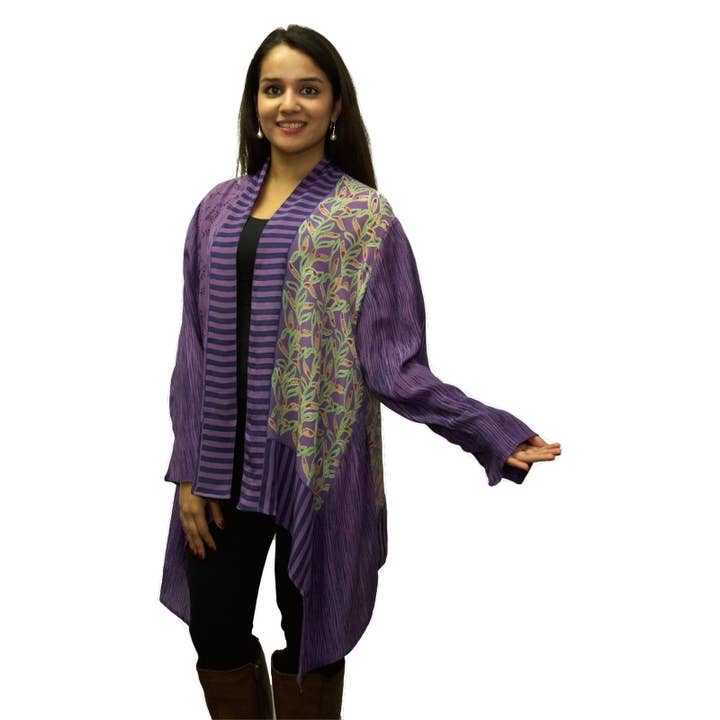 Kimono Jakke - Hyacinth for engroshandel hos Harshita's Designs