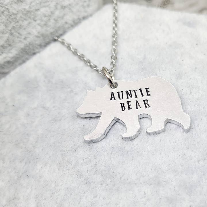 Auntie Bear Necklace for wholesale by The Trinket Box