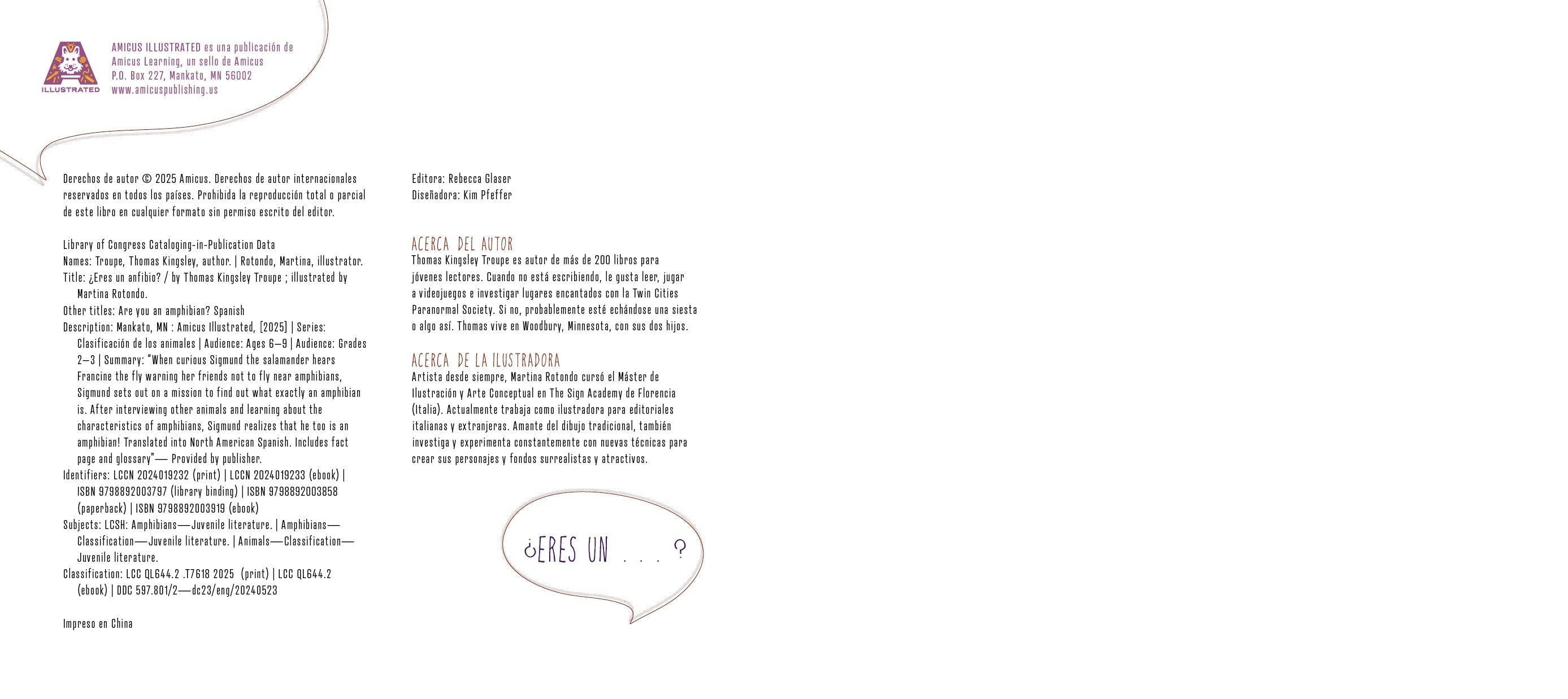 Amicus Publishing - Wholesale Early Reader Book (6-8) - ¿Eres un anfibio?1