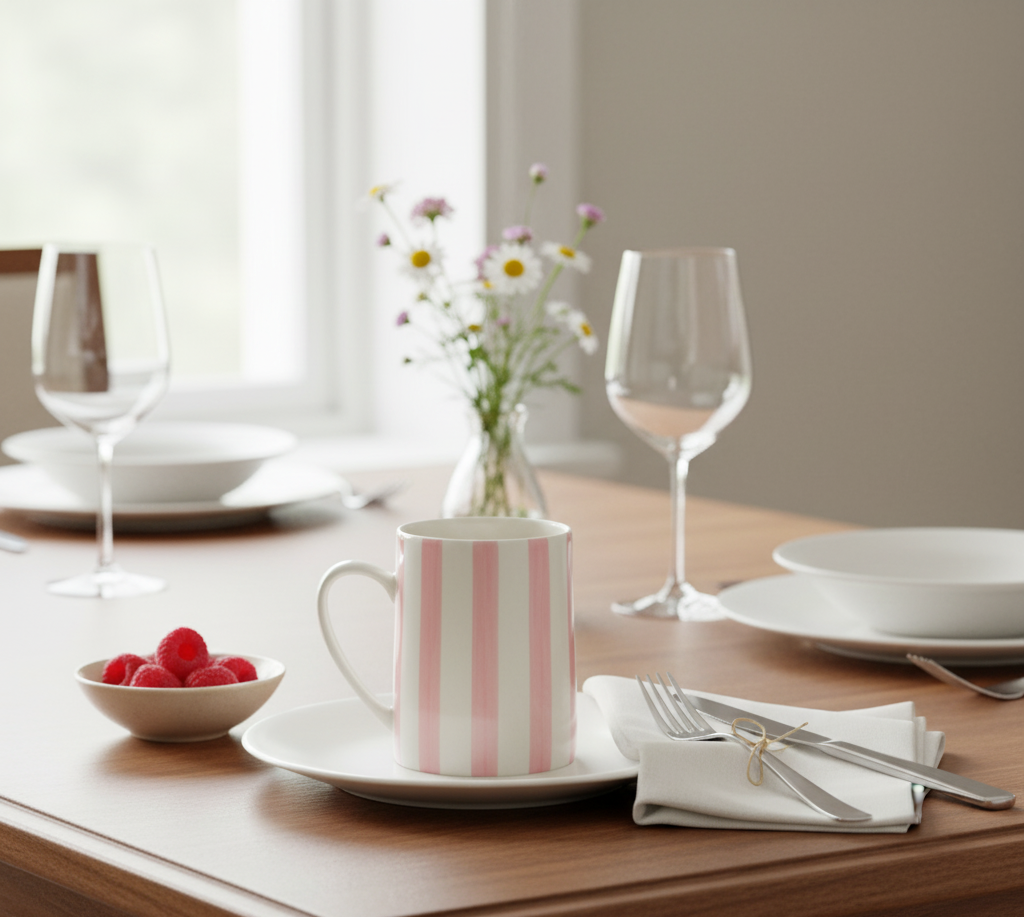 High crafty - Wholesale Coffee Mug - Pink Stripey Mug – Ceramic Cup for Tea & Coffee Lovers6