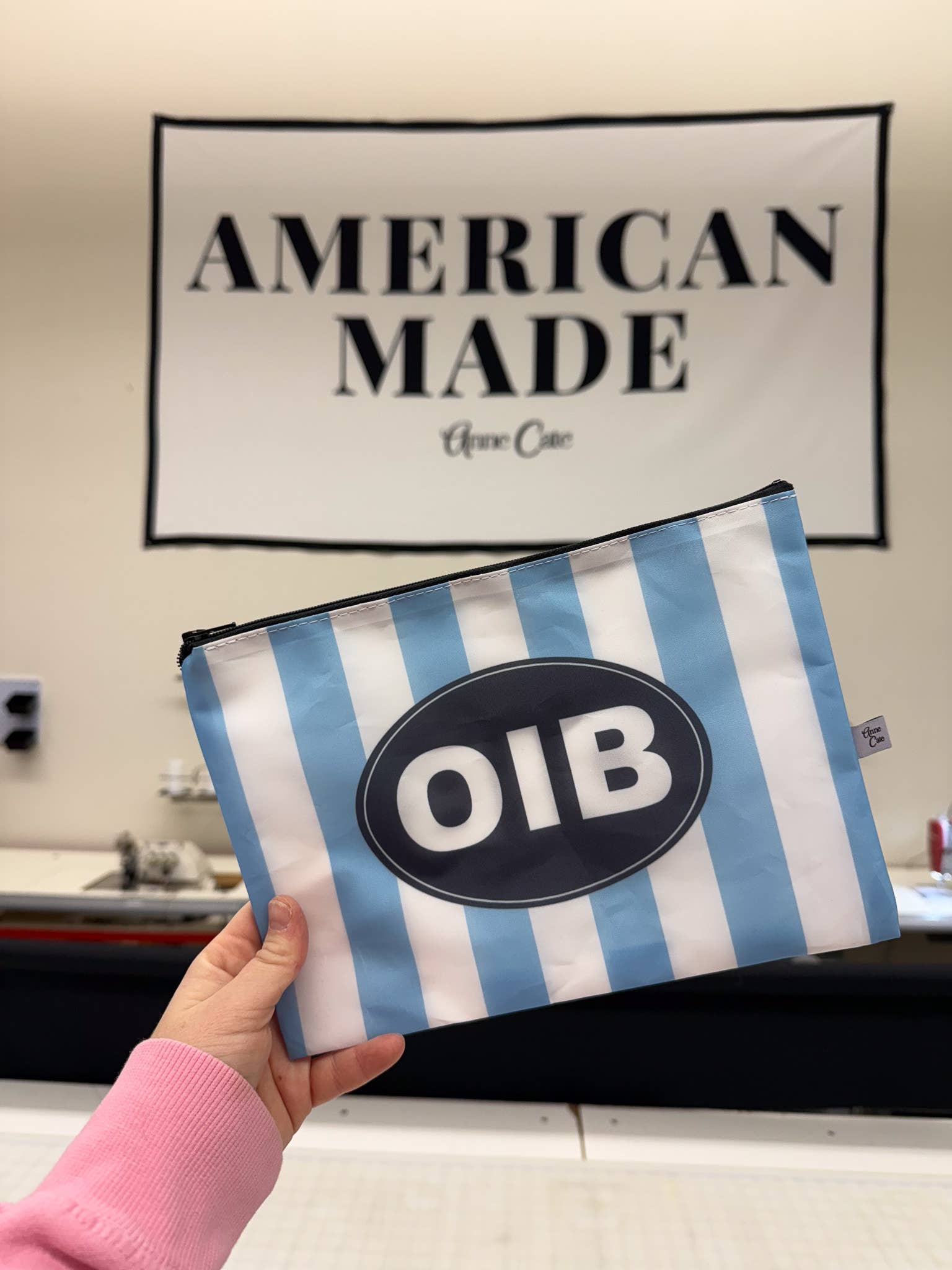 Anne Cate - Wholesale Beach Bag - Beach Stripe Sailcloth Pouch Sunscreen Bag - Add your Beach4