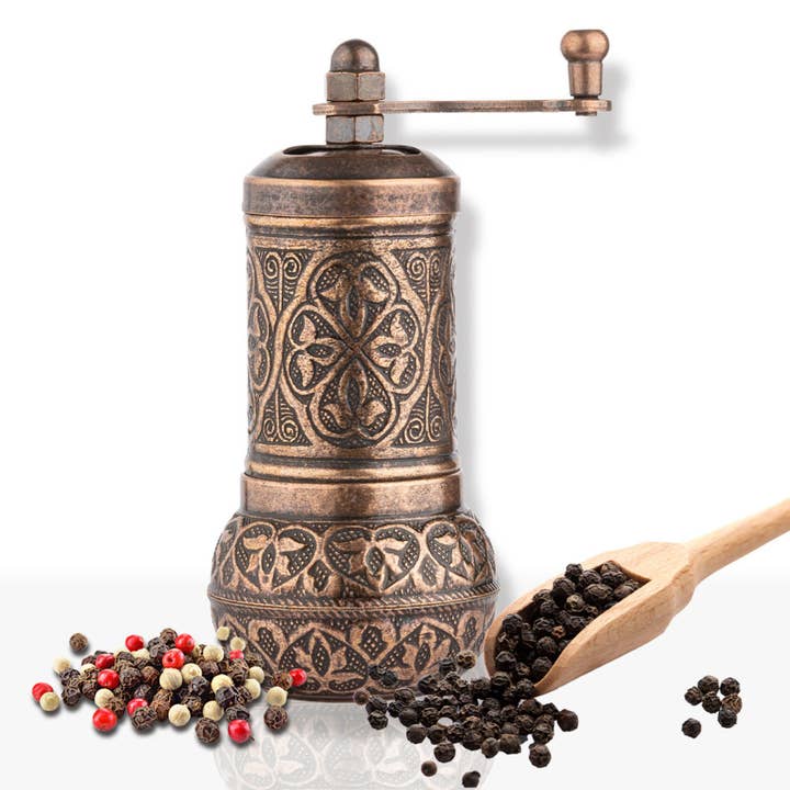Copper Black Pepper Grinder, Refillable Spice Mill, 4.3 in for wholesale by Hakan