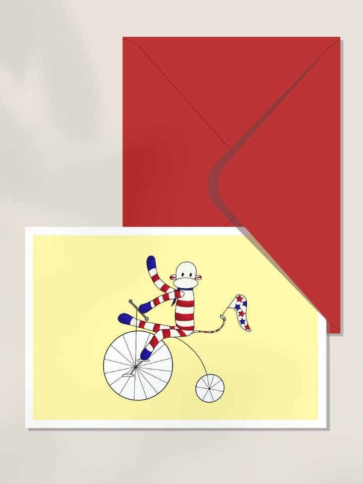 Doppelkarte - Cirque Vélo Jaune für den Großhandel von Monsieur Chaussette