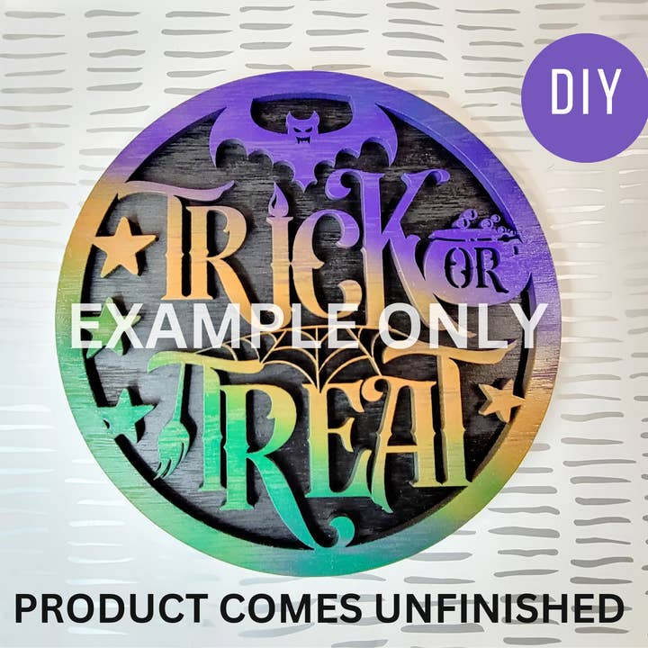 TRICK OR TREAT - DIY WOOD SIGN for wholesale by OllieBug Tot Shop
