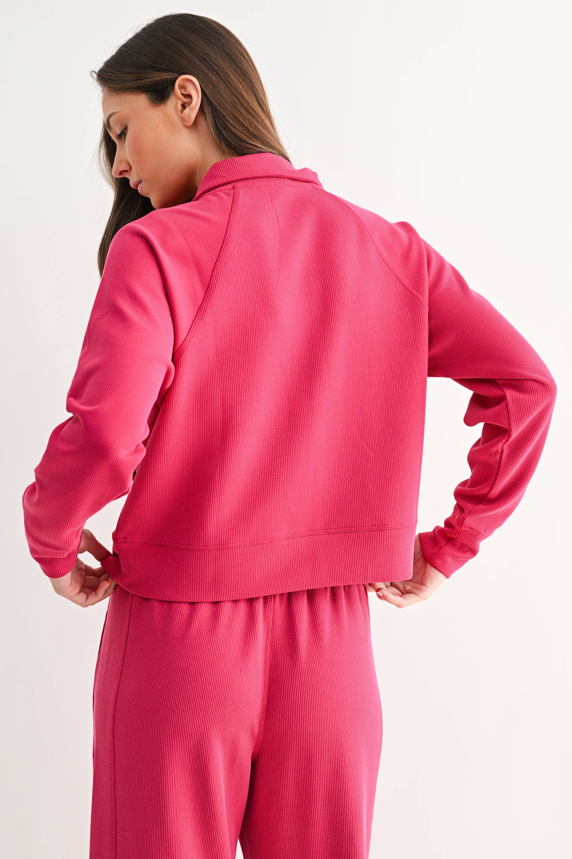 Mono B - Vente Sweat-shirt – femme - Pull à col zippé 1/4 en maille côtelée Luxe Sand Wash23