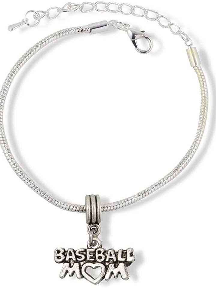 Emerald Park Jewelry Baseball Mom Snake Chain Charm Bracelet for wholesale by Dave The Bunny