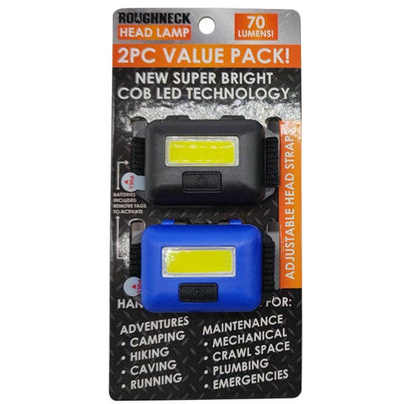 Novelty Brands - Wholesale Retailer Display - Home & Living - Roughneck LED Head Lamp Value 2 Pack - 6/Display1