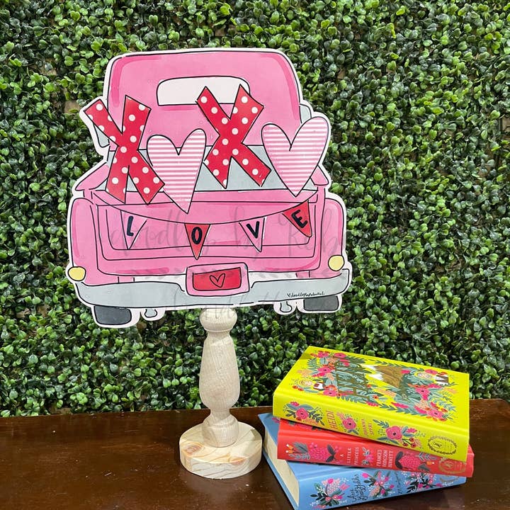 Doodles By Rebekah - Wholesale Decorative Tabletop Object - Valentine Truck Topper