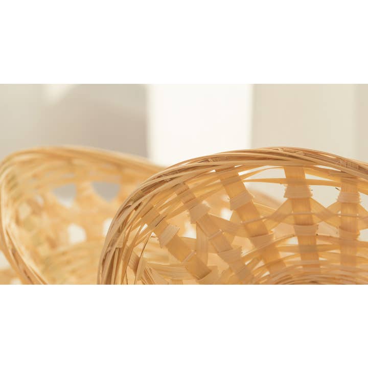 Quickway Imports – wholesale Basket – Natural Bamboo Oval Bread Basket Display Trays - Set of 55