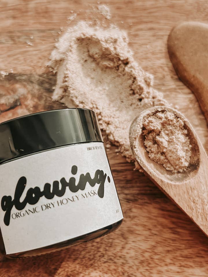 Dry face mask - Dry organic glowing honey mask for wholesale by Birch Tea Co.