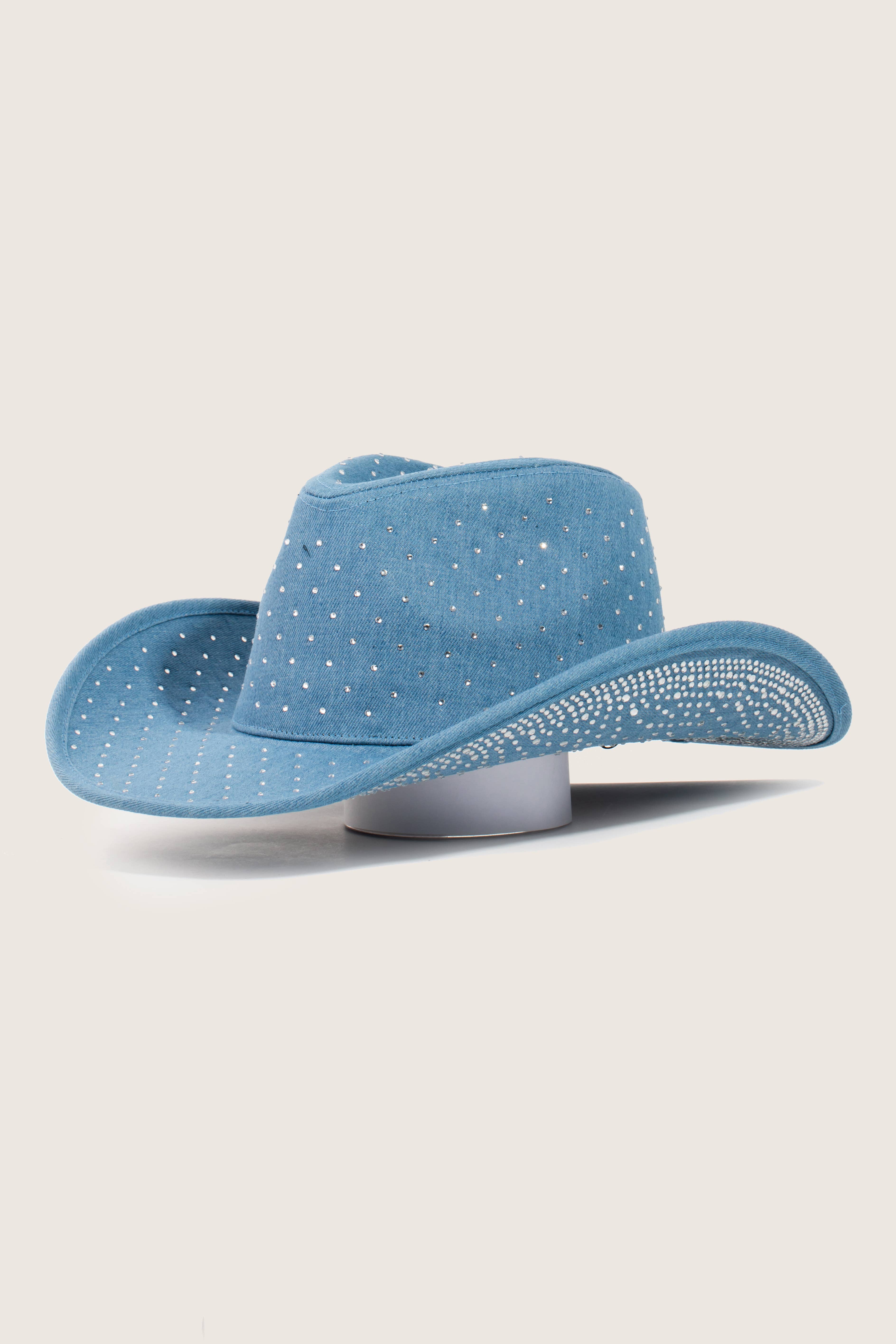 Anarchy Street - Wholesale Cowboy Hat - Women's - Rhinestone Studded Denim Cowboy Hat1