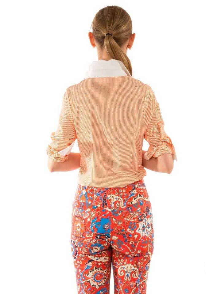 Gretchen Scott LLC – Engroshandel Skjorte med buttondown – til kvinder – Pique All Day Stribet Skjorte2