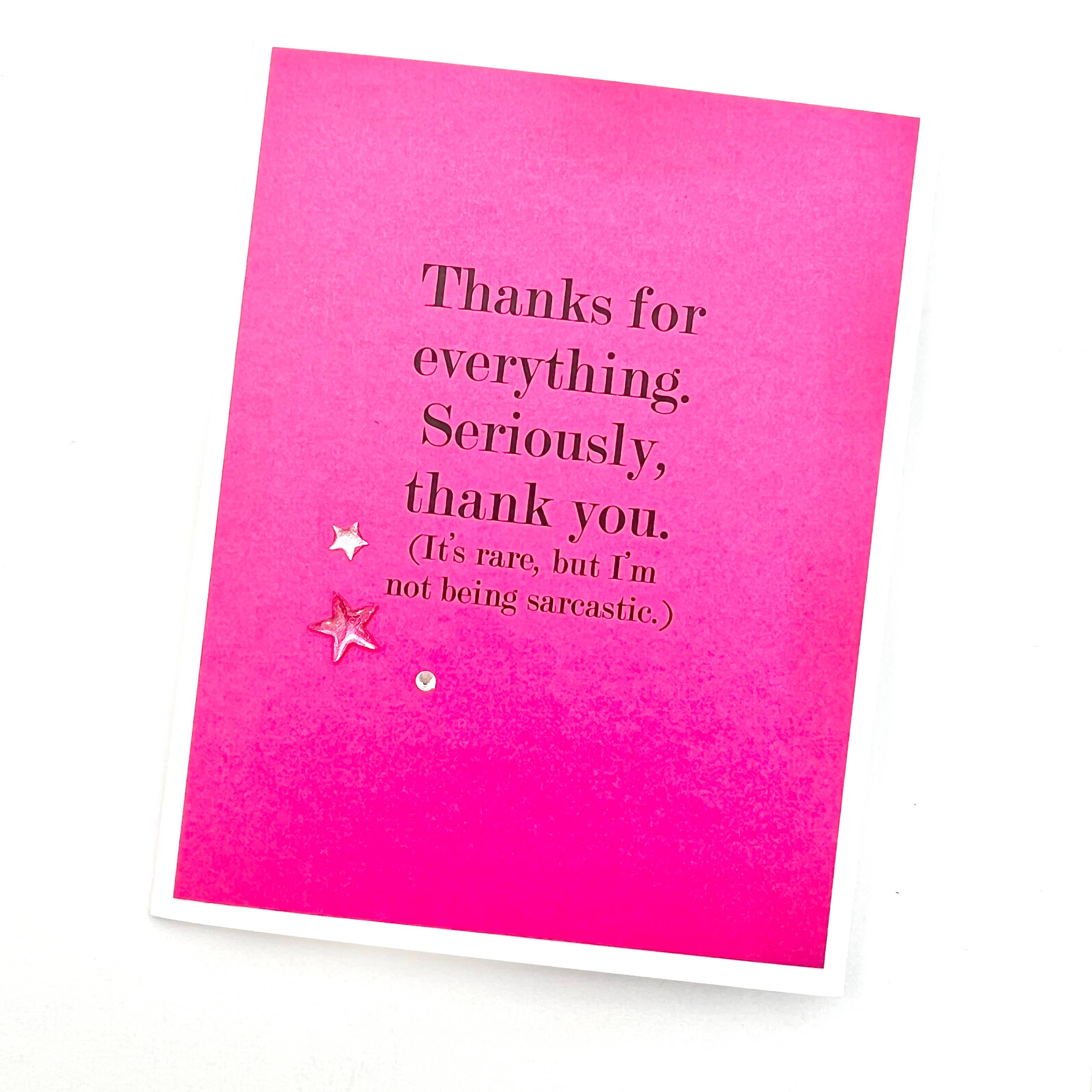 Muddy Mouth Cards - Wholesale Thank You Card - Thank You Not Sarcastic Card1