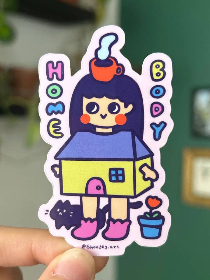 Homebody vinyl sticker for wholesale by Shooley