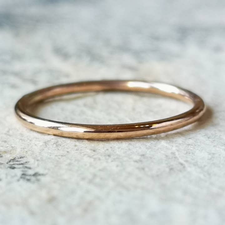 Smooth 1.3mm Filled Rose Gold Stacking Ring for wholesale by Gaia's Candy