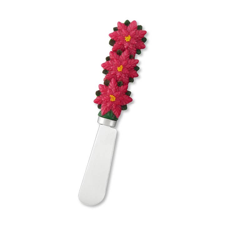 Poinsettias Polyresin Cheese Spreader for wholesale by Supreme Housewares
