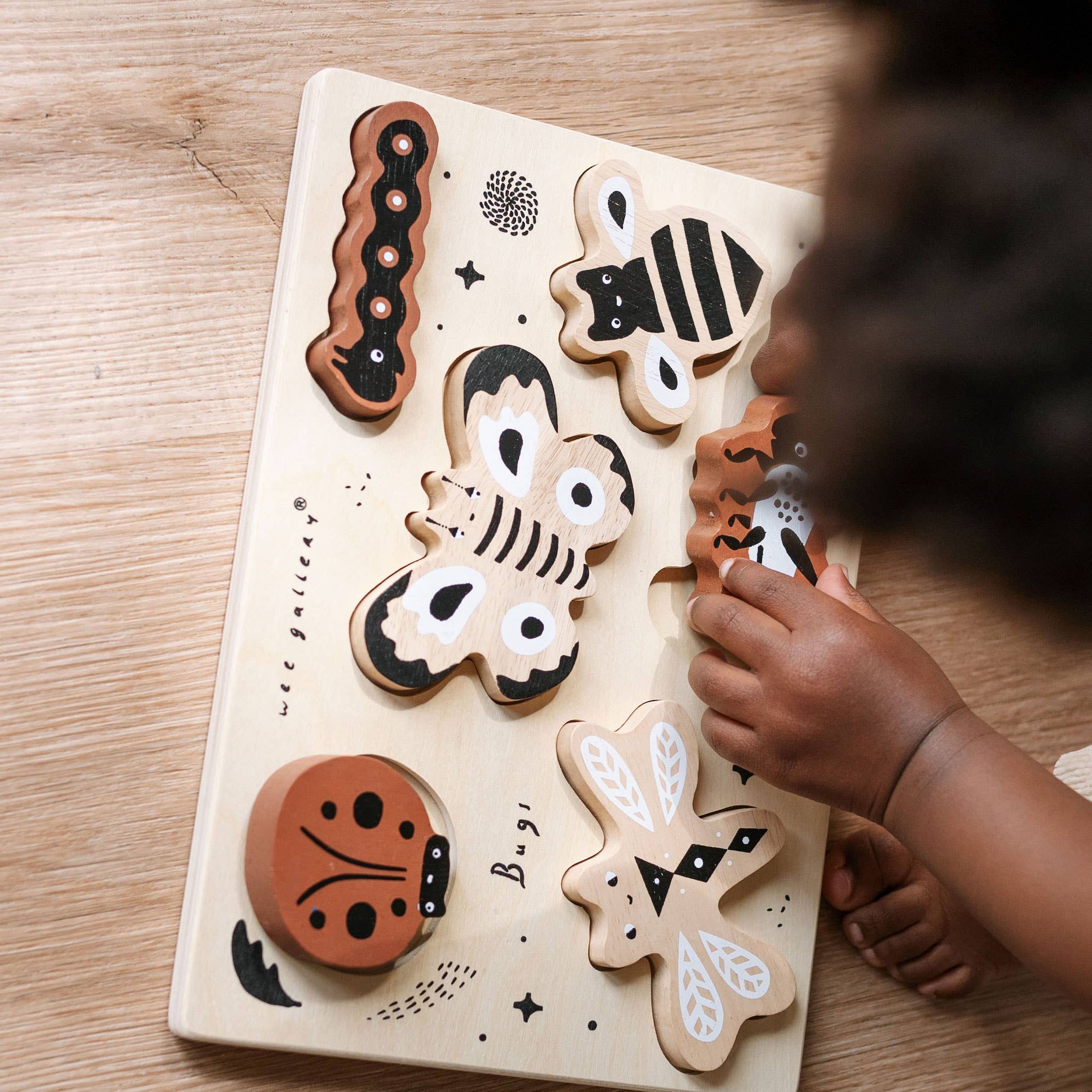 Wee Gallery - Wholesale Puzzle - Kids - Wooden Tray Puzzle - Bugs5