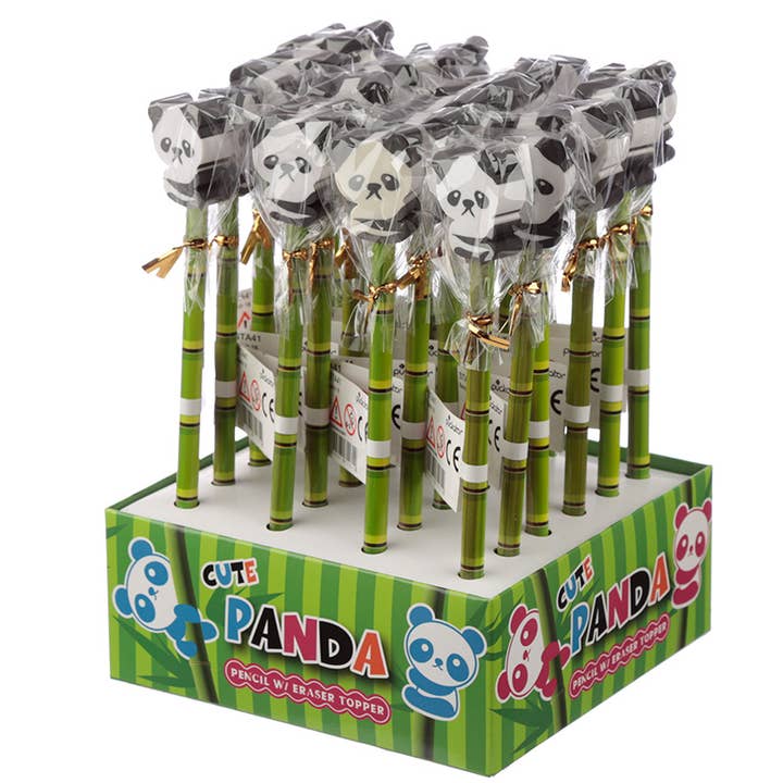 Puckator Ltd – wholesale Pencil – Cute Panda Pencil with Eraser Topper3