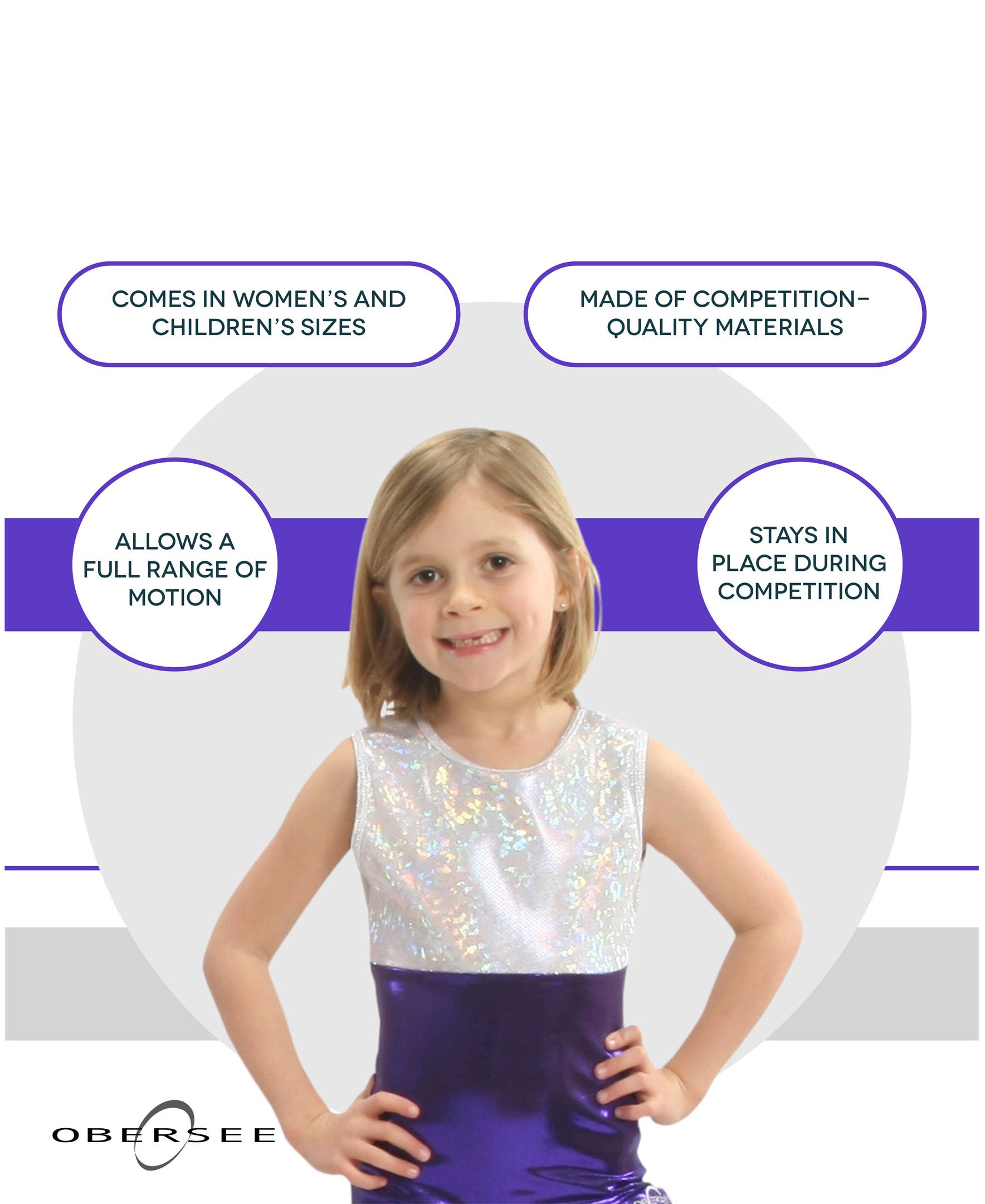 Obersee - Wholesale Leotard - Kids - Girl's Gymnastics Leotard - Purple3