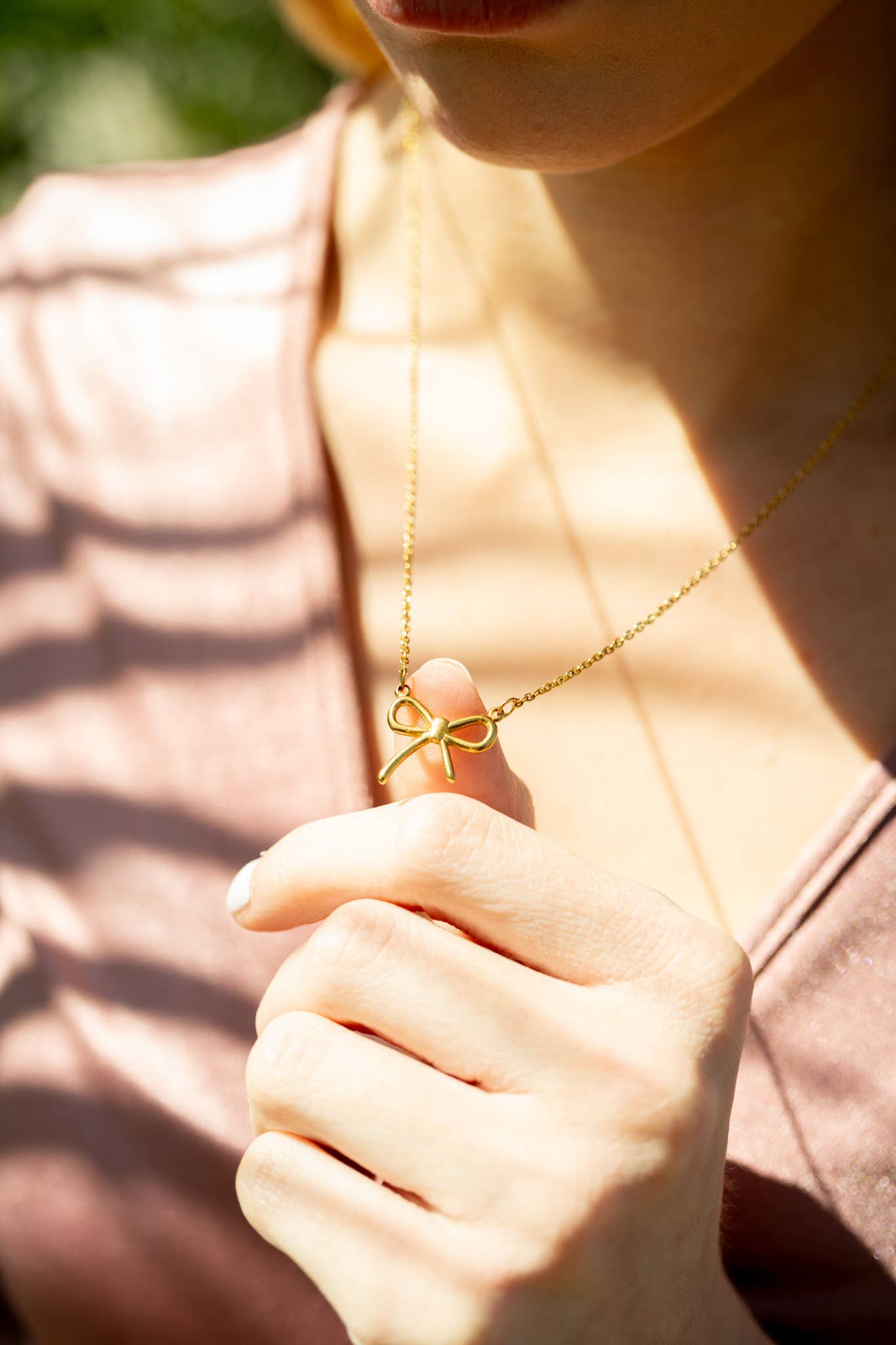 WJW - Vendita all'ingrosso Ciondolo/pendente - Charm a forma di fiocco in acciaio inox con rivestimento PVD oro 18K13