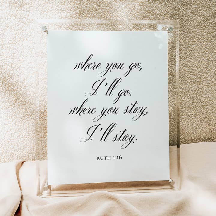 Catholic Signage, Ruth 1:16 Scripture Quote Sign for wholesale by Pietà Paperie