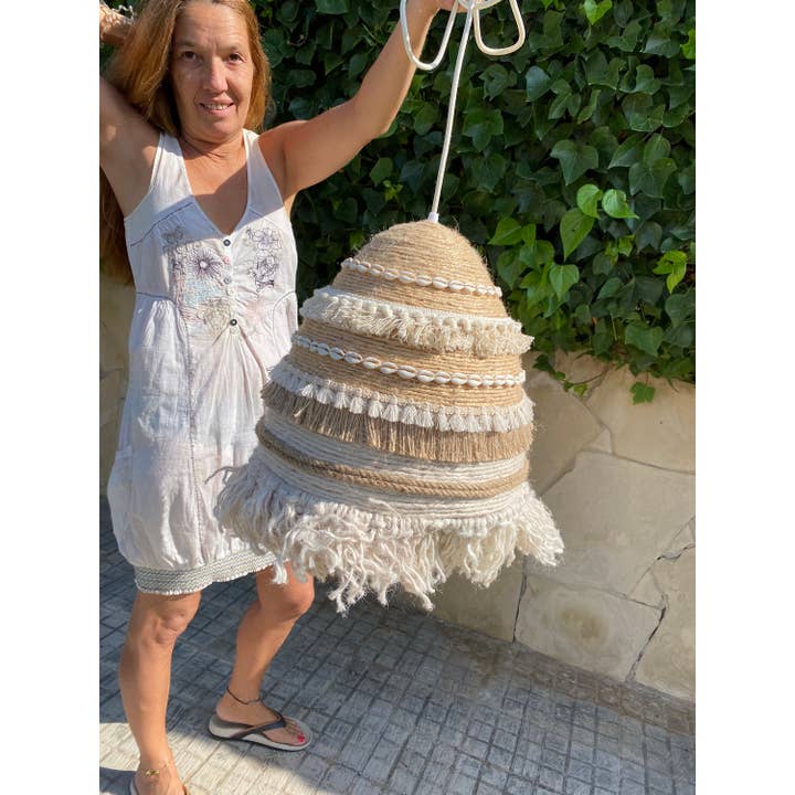 Geometrik Design - Wholesale Wall Stone - Boho Style Jute Pendant Ceiling Lamp7