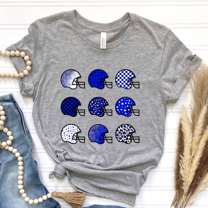 Custom Football Helmets Graphic Tee for wholesale by Dixie Grace Mercantile