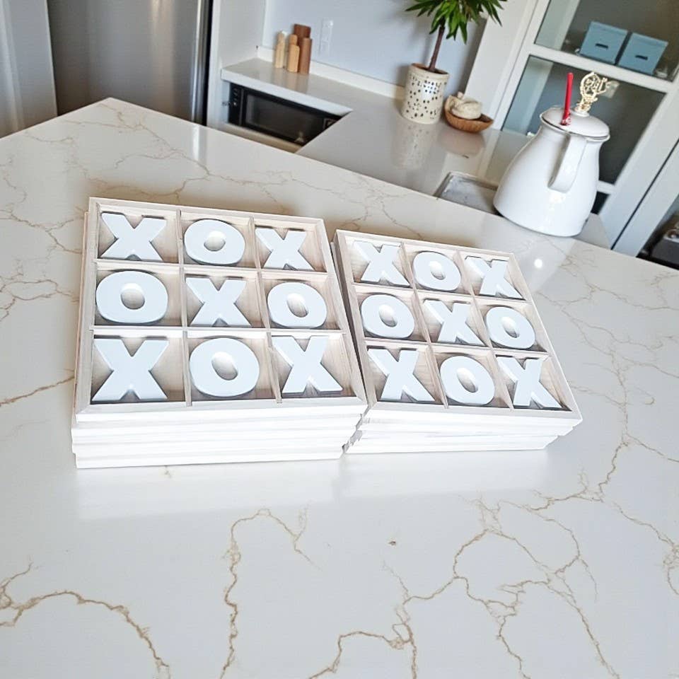 Gia Roma - Wholesale Decorative Tabletop Object - Wooden Tabletop Game + Decor, Tic Tac Toe Wood Game, Rustic48