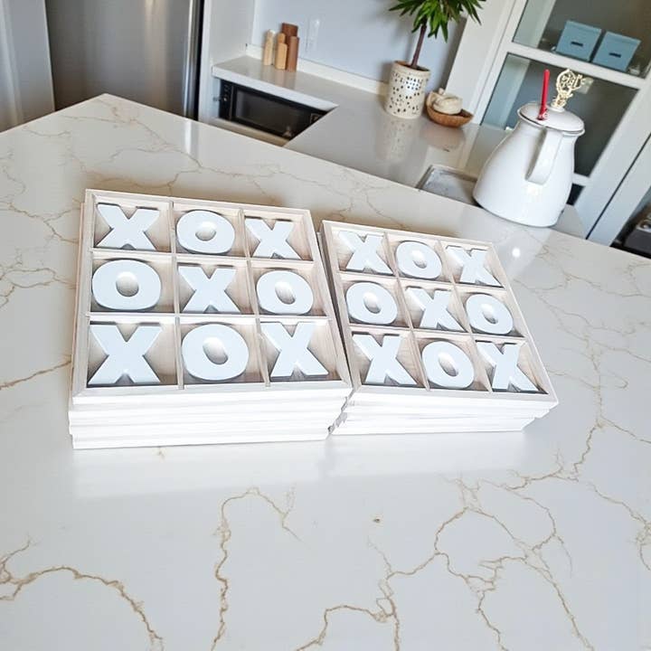 Gia Roma - Wholesale Decorative Tabletop Object - Wooden Tabletop Game + Decor, Tic Tac Toe Wood Game, Rustic48