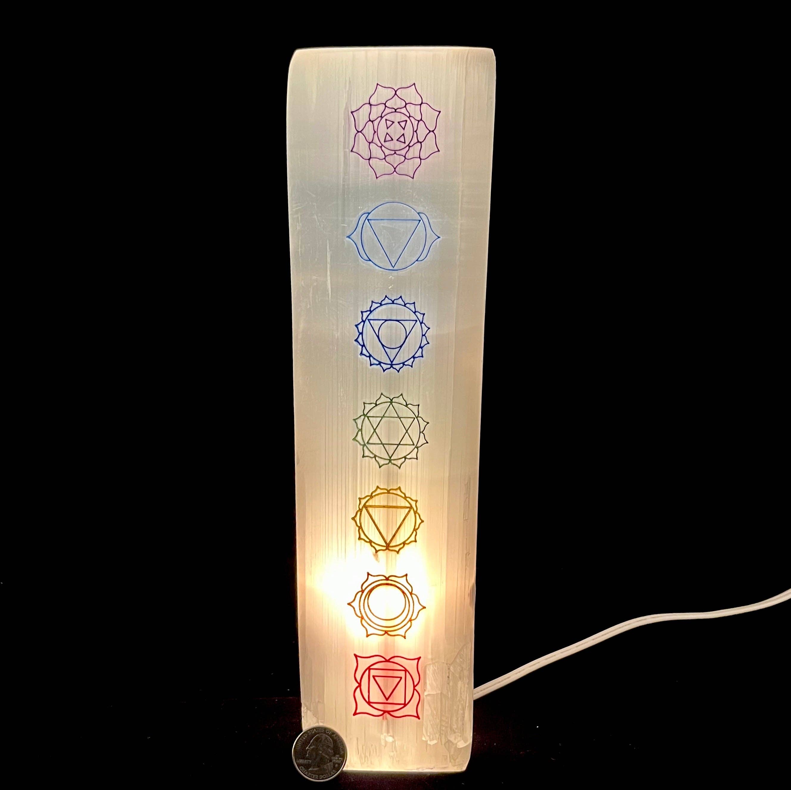 Pelham Grayson Rose - Wholesale Spiritual Stone/Crystal - *Selenite Lamp | Chakra Colored | Morocco | Choose a Size!3
