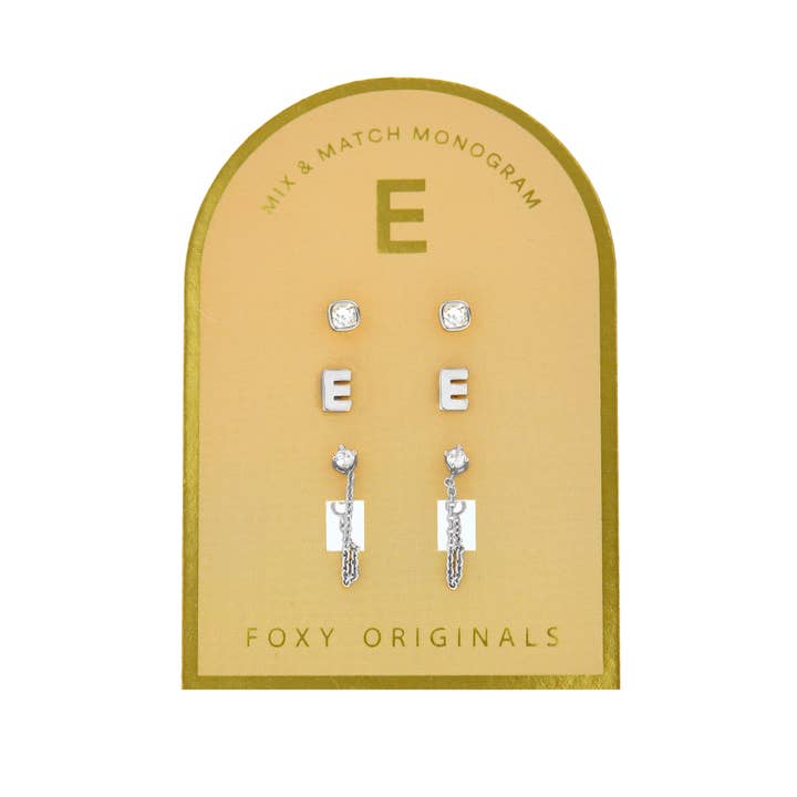 Foxy Originals - Wholesale Jewelry Set - Monogram Collection | Alphabet Mix & Match Earrings Pack8