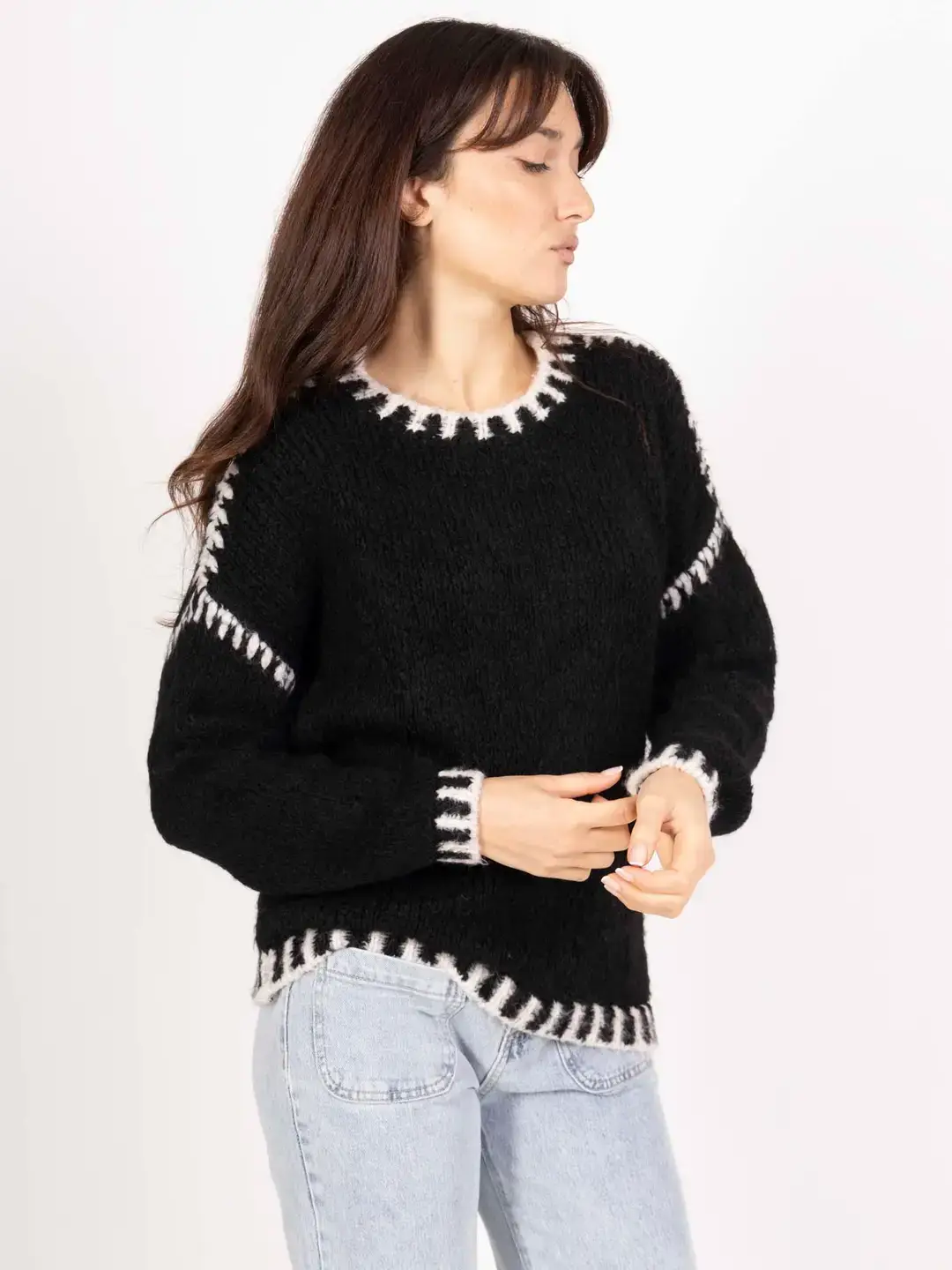 Pépouz' Paris - Wholesale Knit Sweater - Women's - Soft two-tone knit sweater PP251622