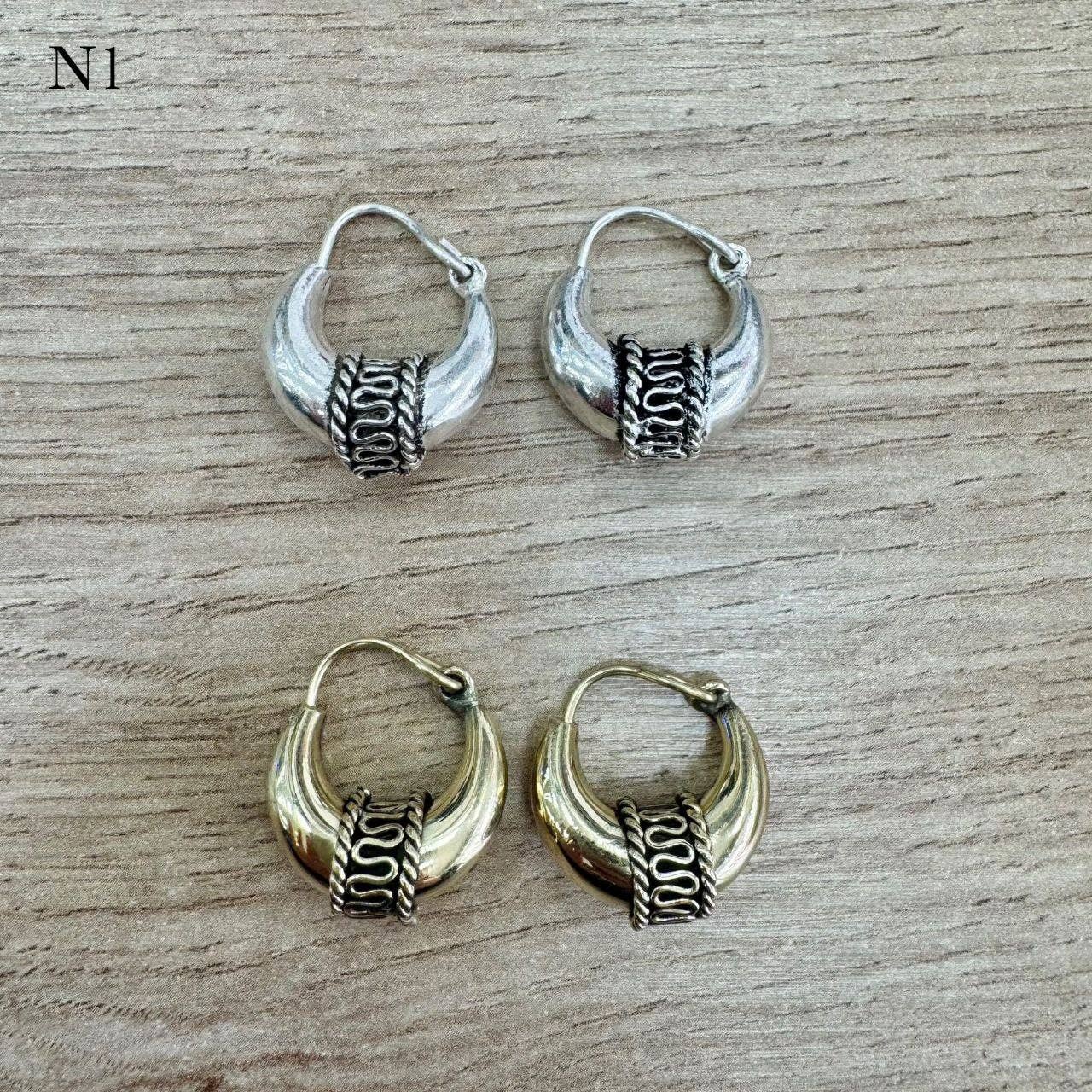 Hecho a mano - Wholesale Hoop Earrings - German silver earrings P.1