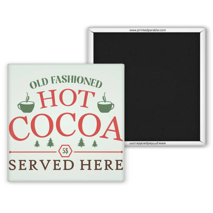 Hot cocoa vintage magnet for wholesale by Printed Parable