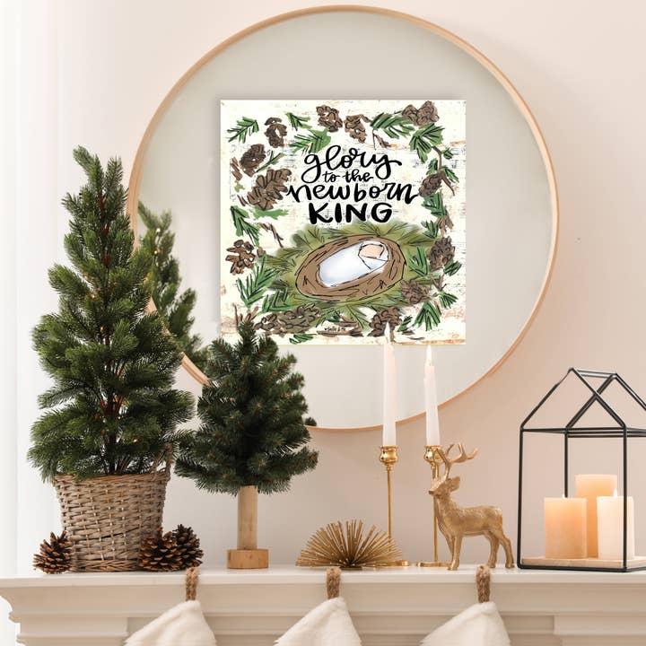 Glory to the Newborn King Wrapped Canvas for wholesale by Baxter & Me