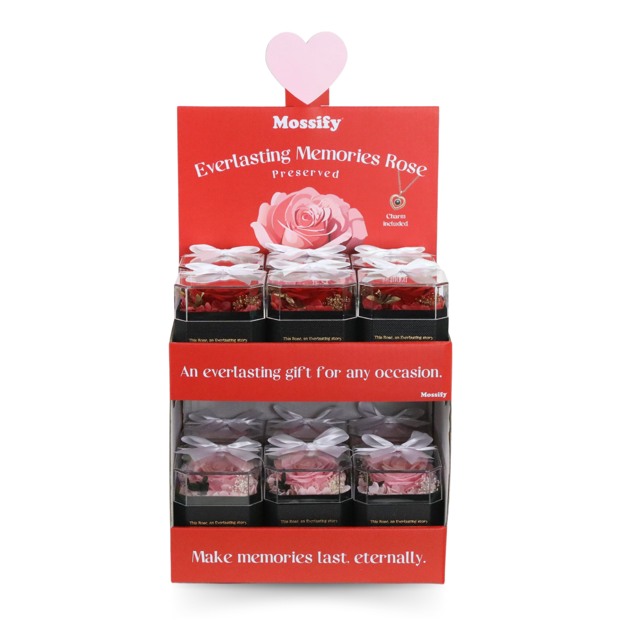 Mossify - Wholesale Artificial Flowers - Everlasting Memories Rose – Display Included Gift Flower0