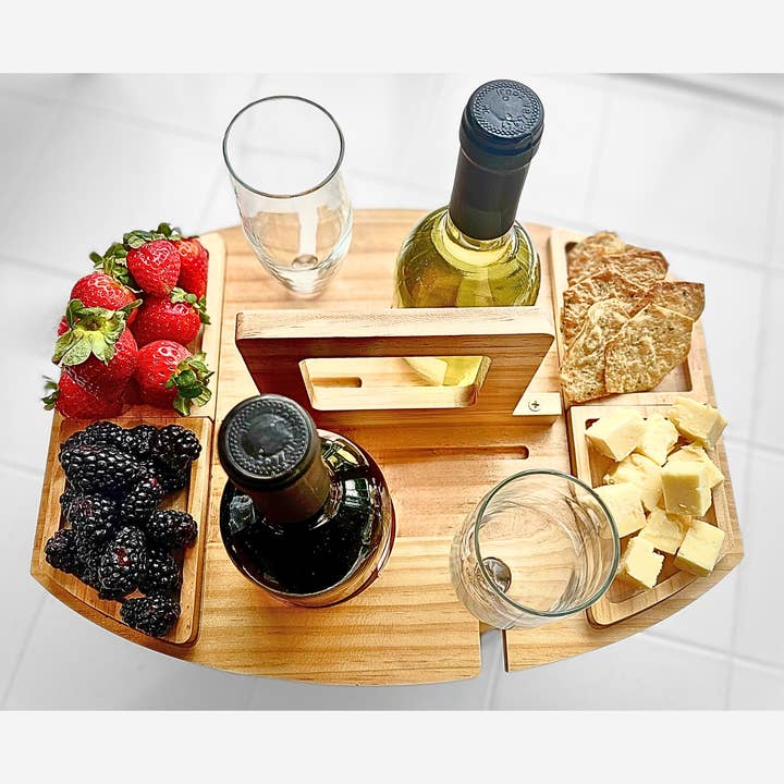Sequel Giftables - Wholesale Beer/Wine Caddy - Outdoor Wine Table Charcuterie Tray Wine Caddy 11