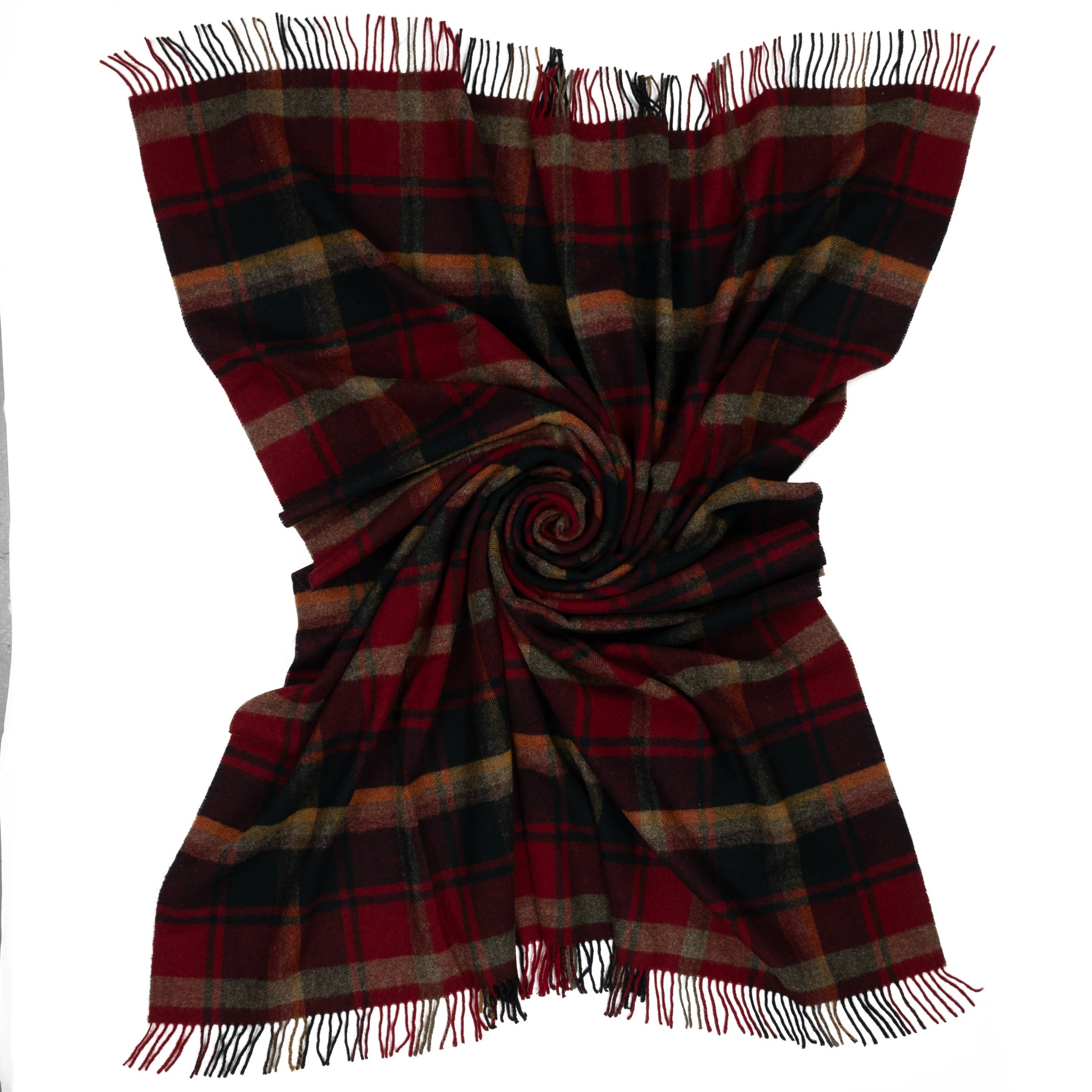 Prince of Scots – Großhandel Überwurfdecke – Highland Tweeds Shetland Lammwolldecke, Dunkles Ahornholz6