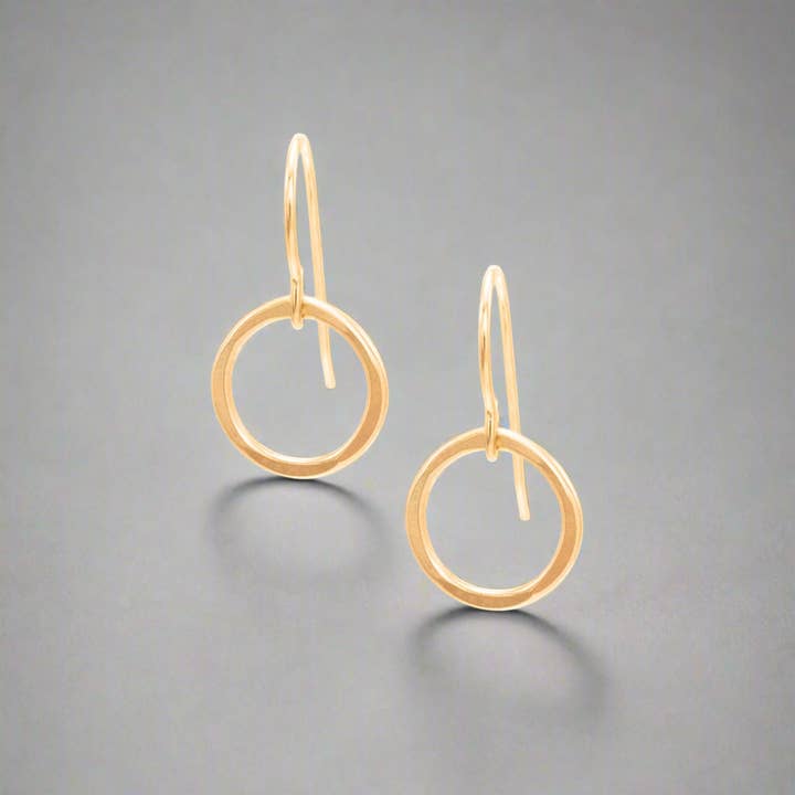 Hammered Circle Earrings for wholesale by J + I Jewelry