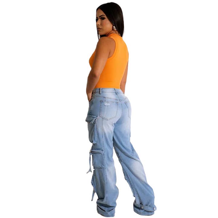 MB Fashion Wholesale - Wholesale Jeans - Women's - MB FASHION ELASTICATED WAIST DENIM PANTS 8483LY27