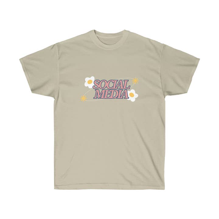 T-shirt unisexe en ultra coton Flower Power pour réseaux sociaux pour la vente par MyShock Media LLC