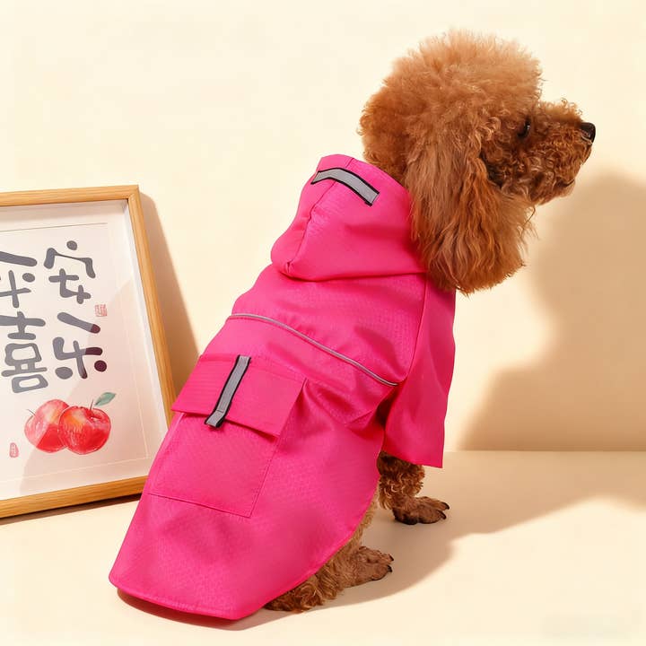 Dog Waterproof Raincoat with Reflective_CWMM7308 for wholesale by PAWPAWwholesale