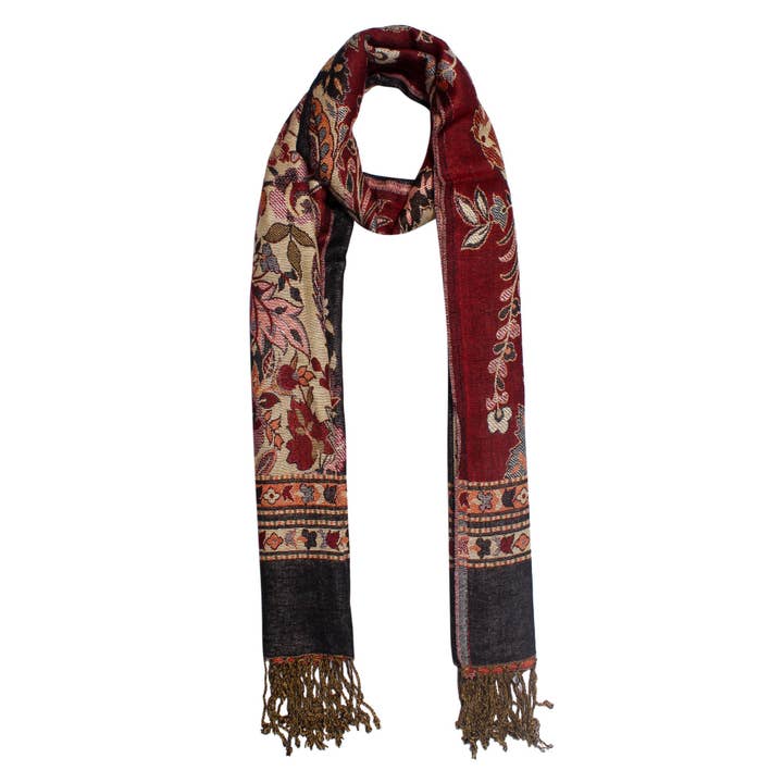 Paisley Print Jacquard Long Wrap Scarf for wholesale by Miniapparels