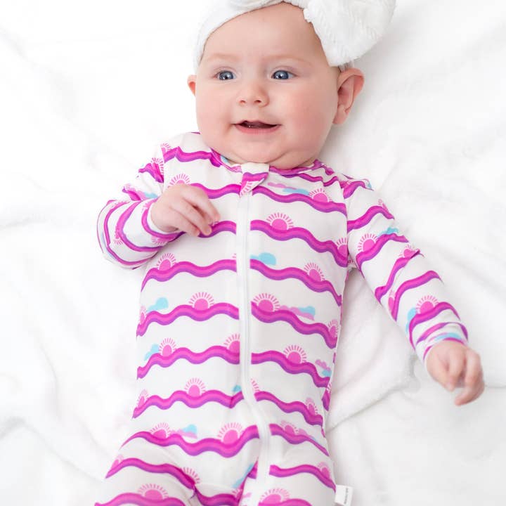 Hamptons Sunset Zippered Romper for wholesale by Basically Soho