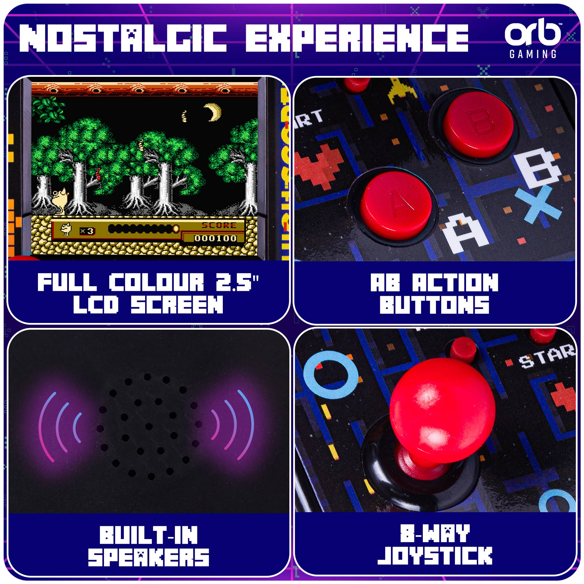 Thumbs Up! – wholesale Electronic toy – Child & baby – Orb - Retro Mini Arcade Machine (300 Games)2