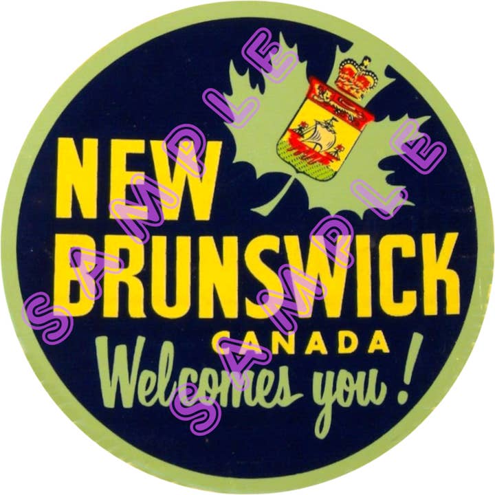 NEU-BRUNSWICK Kanada Retro-/Vintage-Stil Vinyl-Aufkleber NB2 für den Großhandel von Hilda74 Retro Designs