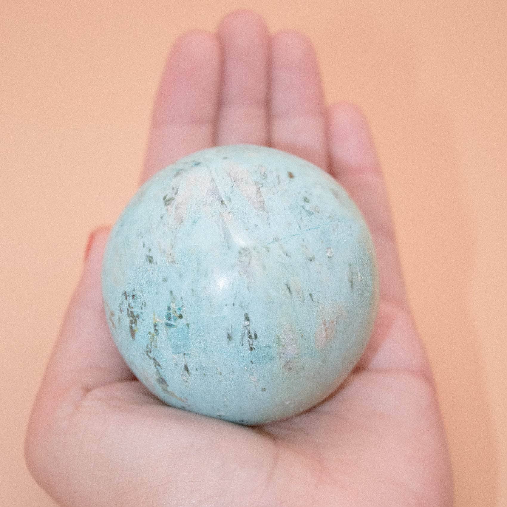 Tiny Rituals - Vente Pierre et cristal de spiritualité - Sphère en turquoise péruvienne naturelle - Qualité supérieure AAA2