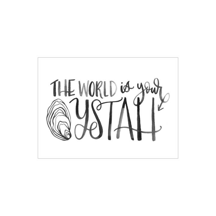 Oystah greeting card for wholesale by Katie Elizabeth Lettering