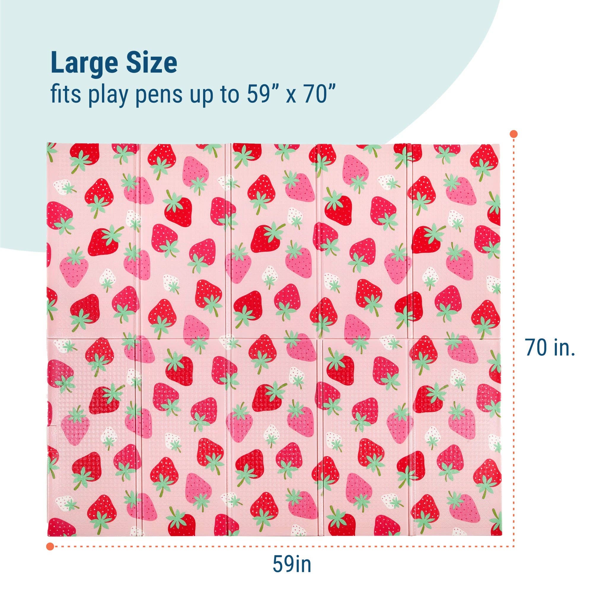 Wildkin – Engroshandel Legemåtte - Børn og baby – Strawberry Patch 70" x 59" legemåtte3